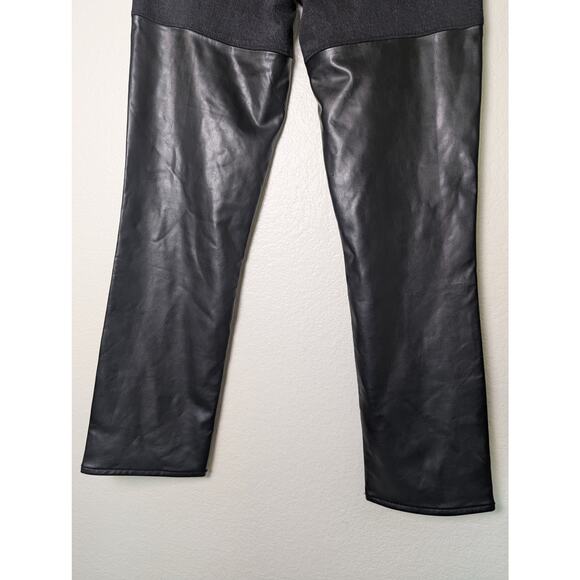 Abercrombie Faux Leather Denim Black Curve Love 90s Straight Jeans Women 25 - Picture 7 of 14